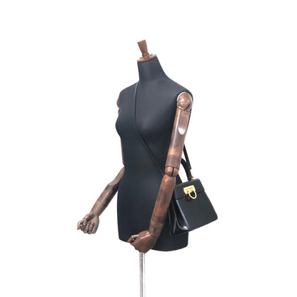 Salvatore Ferragamo Gancini Crossbody Handbag Shoulderbag Black Vintage Old wufary