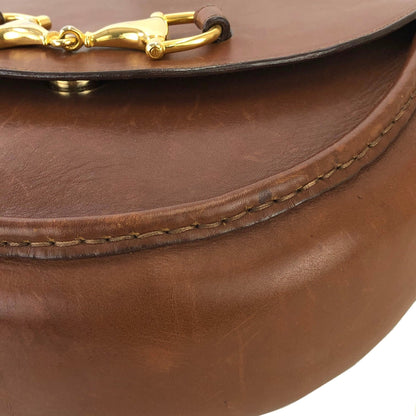 GUCCI horsebit leather shoulder bag brown vintage old Gucci e3fjsr