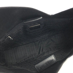 PRADA Leather Asymmetry Shoulder bag Gray Vintage Old axd7ri