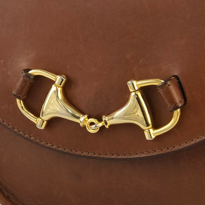 GUCCI horsebit leather shoulder bag brown vintage old Gucci e3fjsr