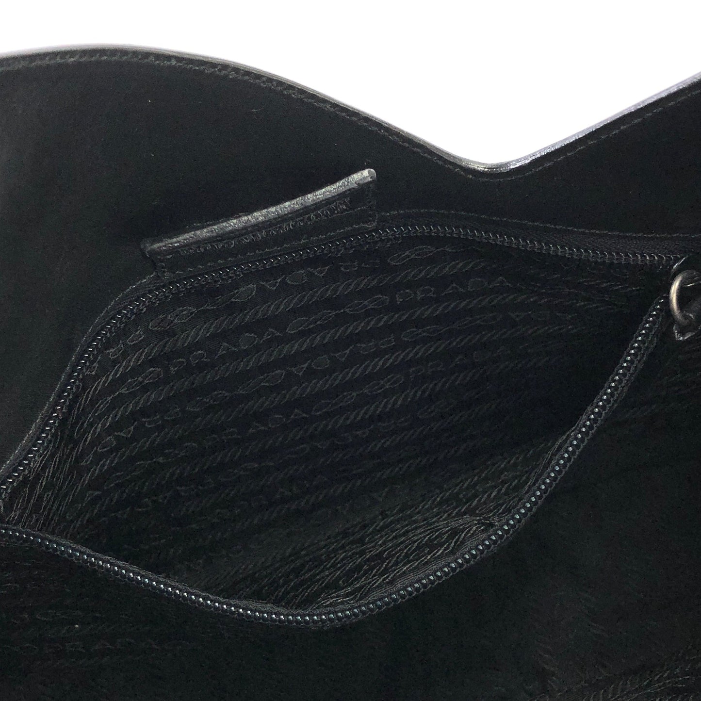 PRADA Leather Asymmetry Shoulder bag Gray Vintage Old axd7ri