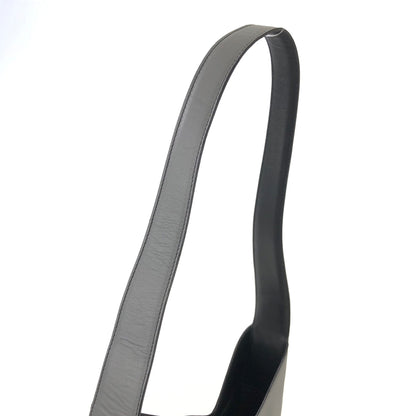 PRADA Leather Asymmetry Shoulder bag Gray Vintage Old axd7ri