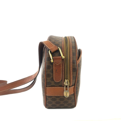 CELINE Blason Macadam Round Shoulder bag Brown Vintage Old Celine udut4d