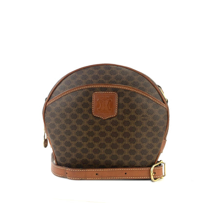 CELINE Blason Macadam Round Shoulder bag Brown Vintage Old Celine udut4d