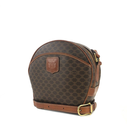 CELINE Blason Macadam Round Shoulder bag Brown Vintage Old Celine udut4d