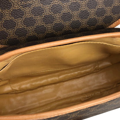 CELINE Macadam Blason logo Crossbody Shoulder bag Brown vintage Old Celine uytsw2