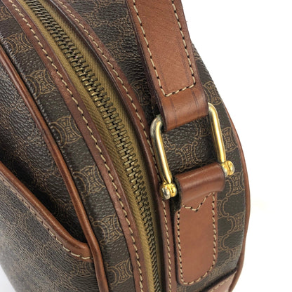 CELINE Blason Macadam Round Shoulder bag Brown Vintage Old Celine udut4d