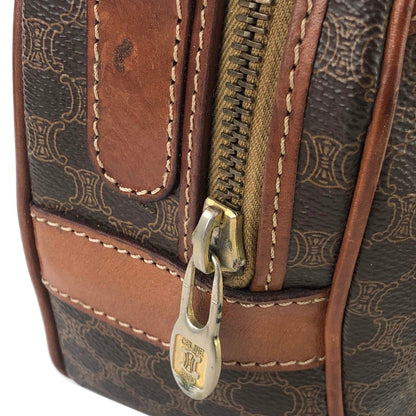 CELINE Blason Macadam Round Shoulder bag Brown Vintage Old Celine udut4d