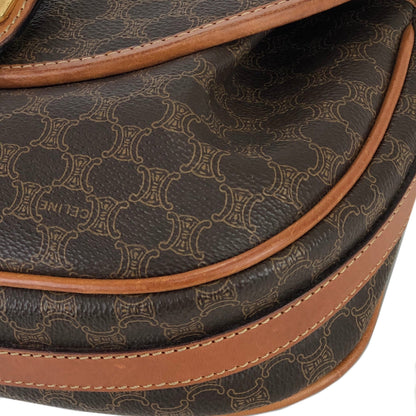 CELINE Macadam Blason logo Crossbody Shoulder bag Brown vintage Old Celine uytsw2