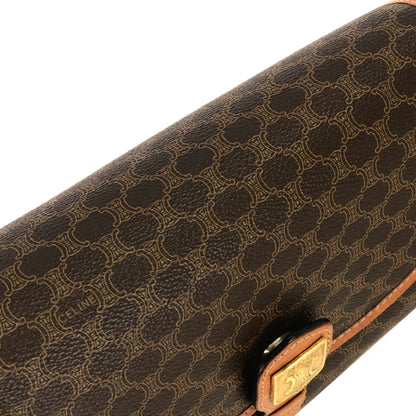 CELINE Macadam Blason logo Crossbody Shoulder bag Brown vintage Old Celine uytsw2