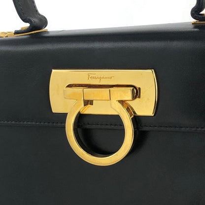Salvatore Ferragamo Gancini Crossbody Handbag Shoulderbag Black Vintage Old wufary