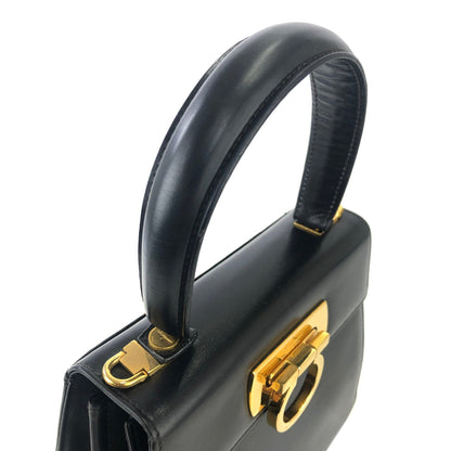 Salvatore Ferragamo Gancini Crossbody Handbag Shoulderbag Black Vintage Old wufary