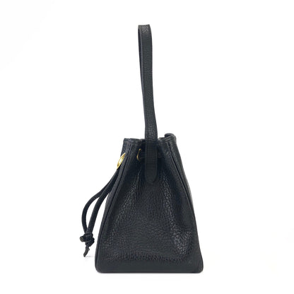 Christian Dior CD logo Drawstring Handbag minibag Black Vintage Old 77xsb3