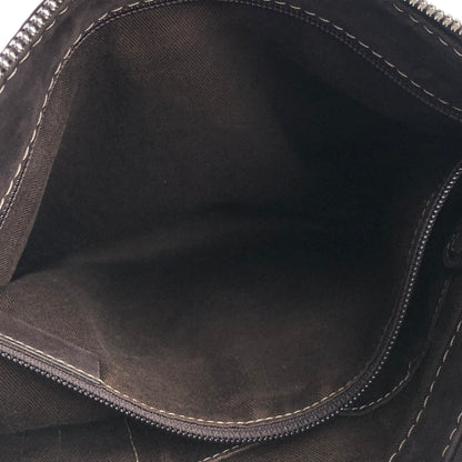 LOEWE Anagram logo Nubuck leather Shoulder bag Brown Vintage Old 2nkwhw