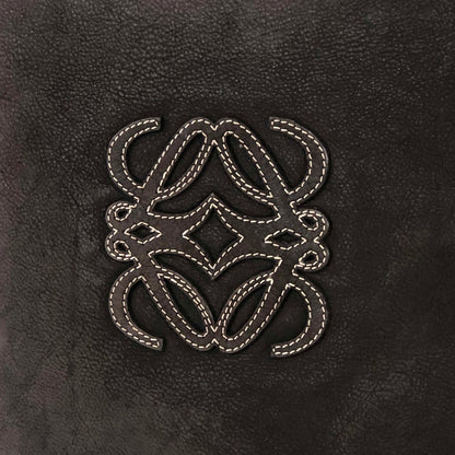 LOEWE Anagram logo Nubuck leather Shoulder bag Brown Vintage Old 2nkwhw