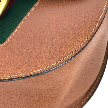 GUCCI Sherry line Buckle Round Crossbody Shoulder bag Brown Old Gucci vintage 8rt3yb