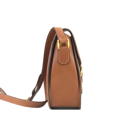 GUCCI Sherry line Buckle Round Crossbody Shoulder bag Brown Old Gucci vintage 8rt3yb