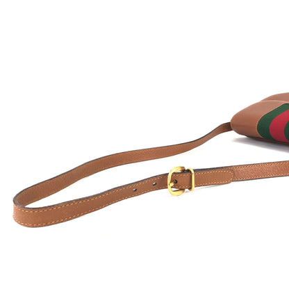 GUCCI Sherry line Buckle Round Crossbody Shoulder bag Brown Old Gucci vintage 8rt3yb