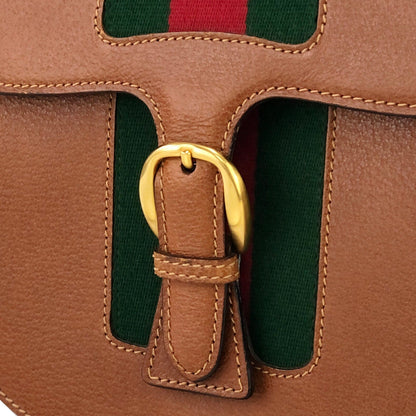 GUCCI Sherry line Buckle Round Crossbody Shoulder bag Brown Old Gucci vintage 8rt3yb