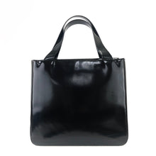 Load image into Gallery viewer, CELINE Cutout logo Patent leather Handbag Black Vintage Old Celine yie8jb
