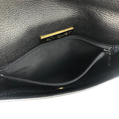 Yves Saint Laurent YSL logo Round Shoulder bag Black Vintage Old 63wbyu