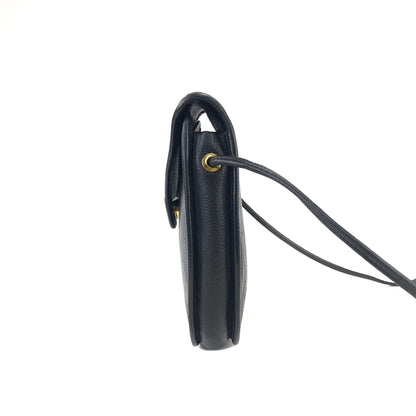 Yves Saint Laurent YSL logo Round Shoulder bag Black Vintage Old 63wbyu