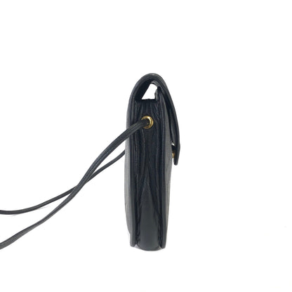 Yves Saint Laurent YSL logo Round Shoulder bag Black Vintage Old 63wbyu