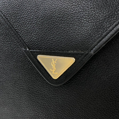 Yves Saint Laurent YSL logo Round Shoulder bag Black Vintage Old 63wbyu