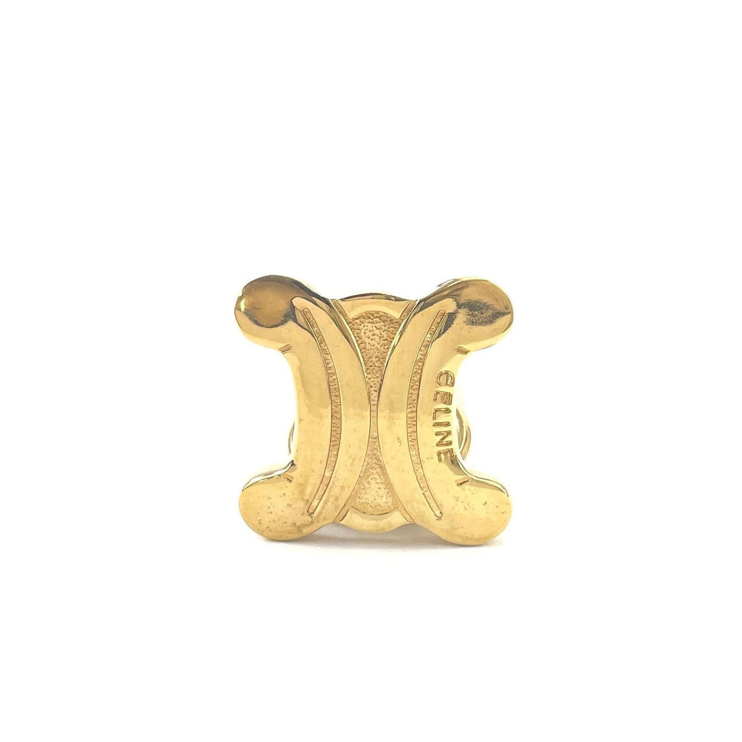 CELINE Triomphe Scarf ring Gold Accessories Vintage Old celine bncgsg