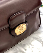 Load image into Gallery viewer, CELINE Blason Plate Side Blason Triomphe Leather Shoulder Bag Bordeaux Old Celine vintage xfmxkn
