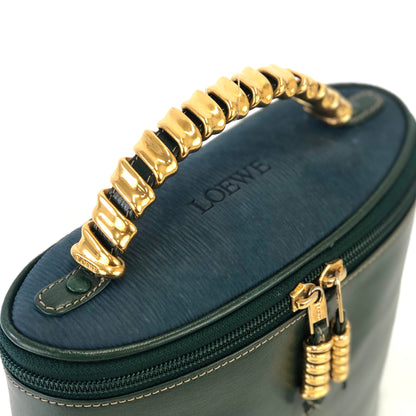 LOEWE Velazquez Handbag Vanitybag Green Vintage Old 3exasj