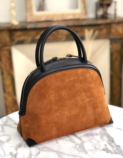 Salvatore Ferragamo Gancini Suede Crossbody Shoulderbag Handbag Brown Vintage Old vbcejj