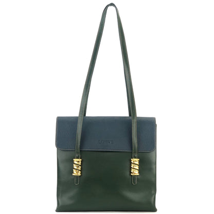 LOEWE Velazquez Totebag Shoulder bag Green Vintage Old nmvskx