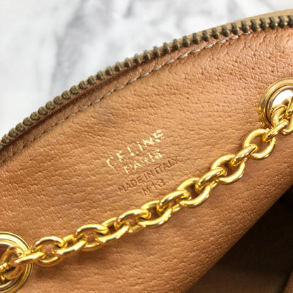 CELINE Macadam Chain Crossbody Mini Shoulderbag Brown Vintage Old Celine sjs8e3