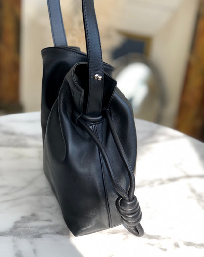 LOEWE Flamenco Knot Small Drawstring Shoulder bag Black 8v65a4