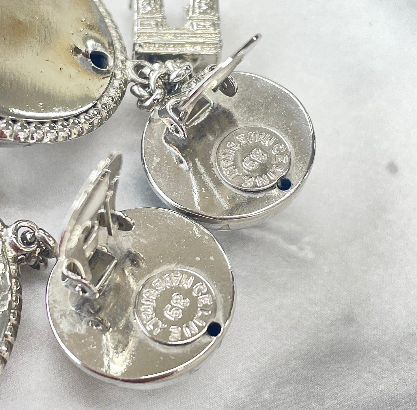 CELINE Starball Stone Arc de Triomphe Earrings Silver Accessories Vintage Old CELINE 6xx4s8