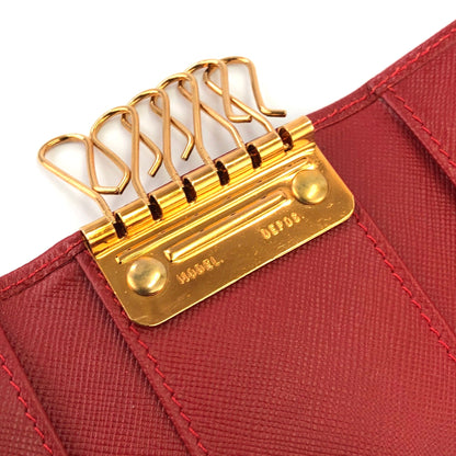 PRADA Triangle logo 6 Key holder Red Accessories Vintage Old ky7k2u