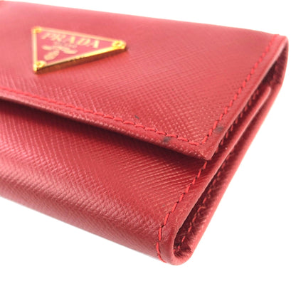 PRADA Triangle logo 6 Key holder Red Accessories Vintage Old ky7k2u