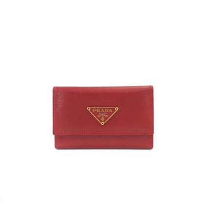 PRADA Triangle logo 6 Key holder Red Accessories Vintage Old ky7k2u