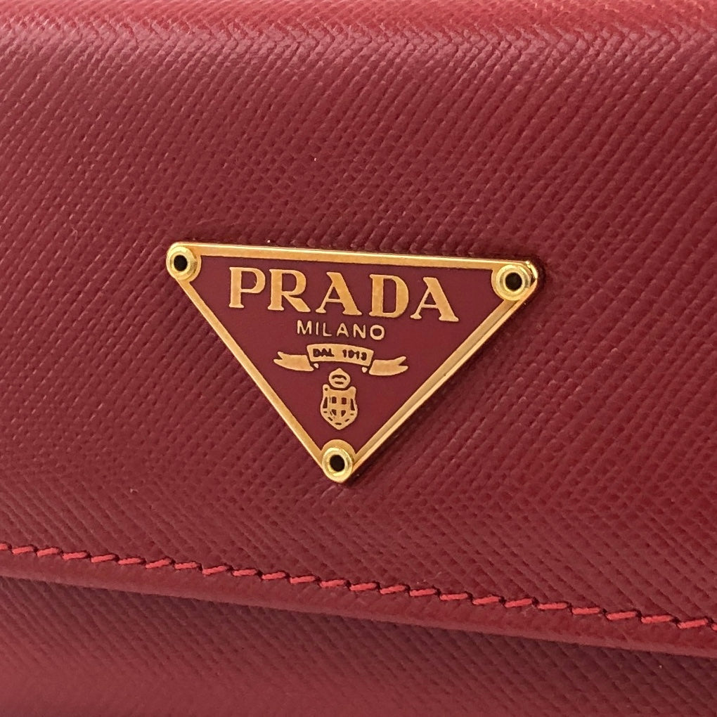 PRADA Triangle logo 6 Key holder Red Accessories Vintage Old ky7k2u