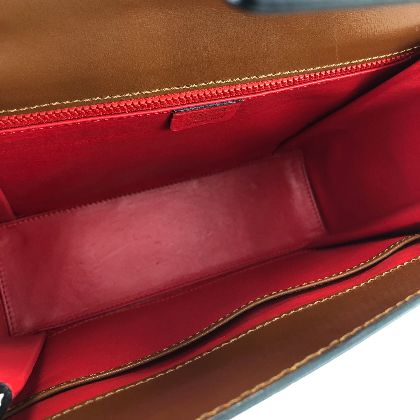 CELINE Gancini Box Handbag Crossbody Shoulder bag Brown Vintage Old Celine s48cfp