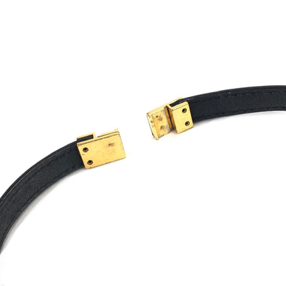 Yves Saint Laurent YSL logo Bracelet Black Vintage Old Accessories 534hvt