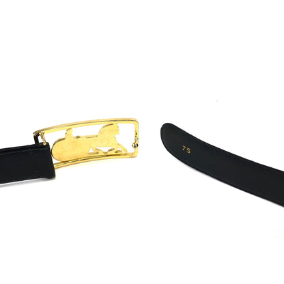 CELINE 馬車皮腰帶 黑色 復古舊款 Celine 2n745e