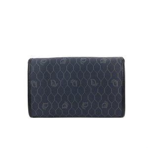 Christian Dior Logo Honeycomb Pattern Chain Crossbody Shoulderbag Navy Vintage Old pza5rt