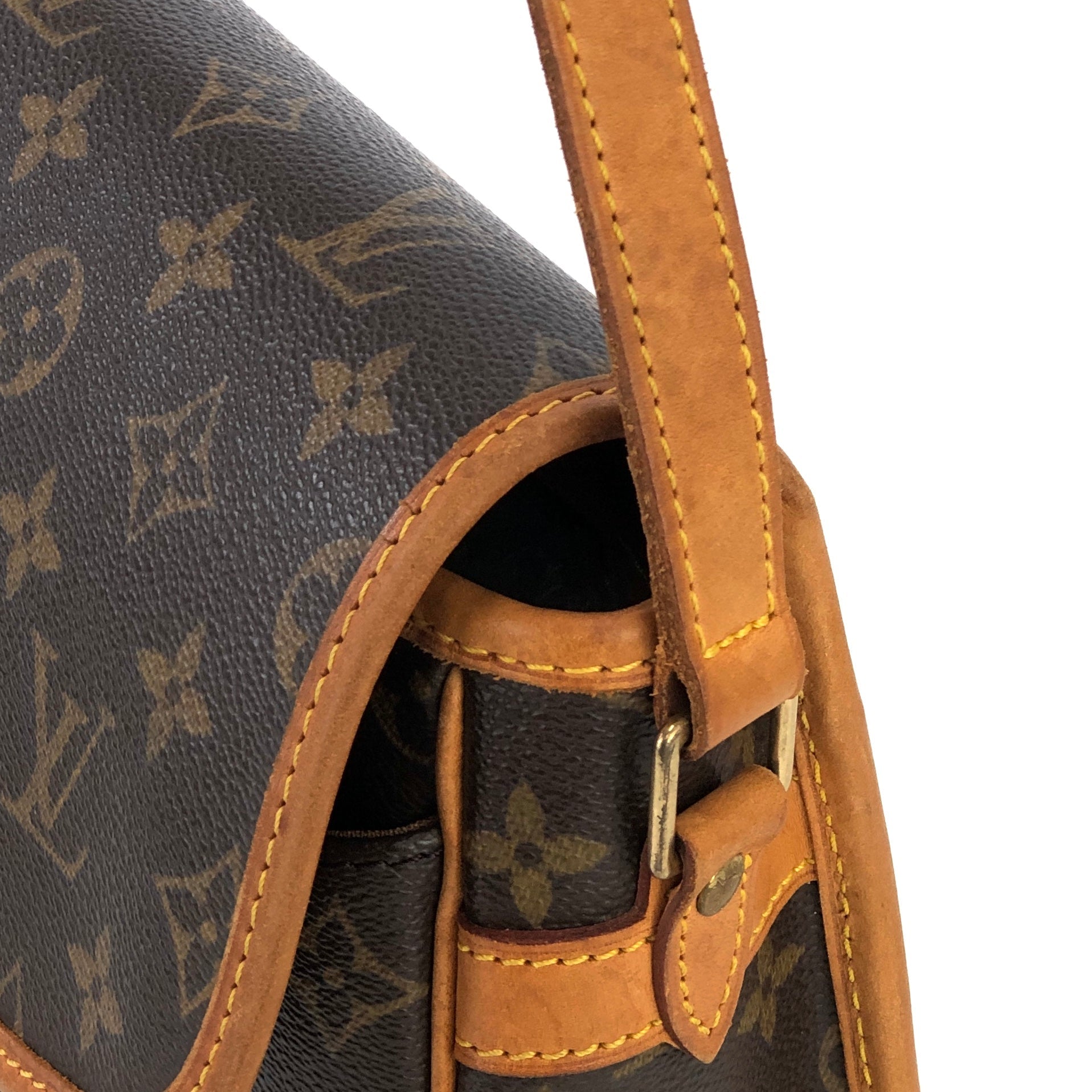 Louis Vuitton Vintage Monogram Flap Messenger Bag Brown