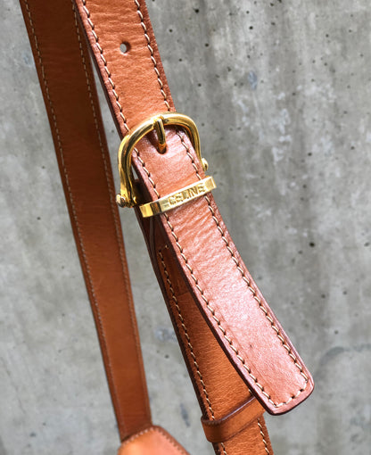 CELINE Macadam Mantel chain Bucket bag Shoulderbag Brown Vintage Old CELINE wnm4fz