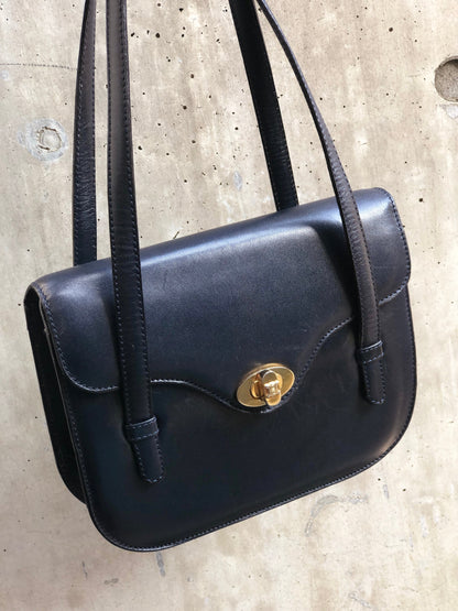CELINE 旋鎖 Blason 標誌皮革單肩包 海軍藍 復古舊款 CELINE p62ipx