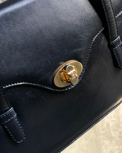 CELINE 旋鎖 Blason 標誌皮革單肩包 海軍藍 復古舊款 CELINE p62ipx