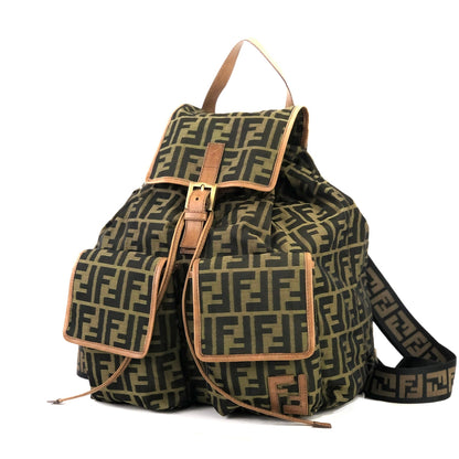 FENDI Zucca Jacquard Backpack Brown Vintage Old ganh2j