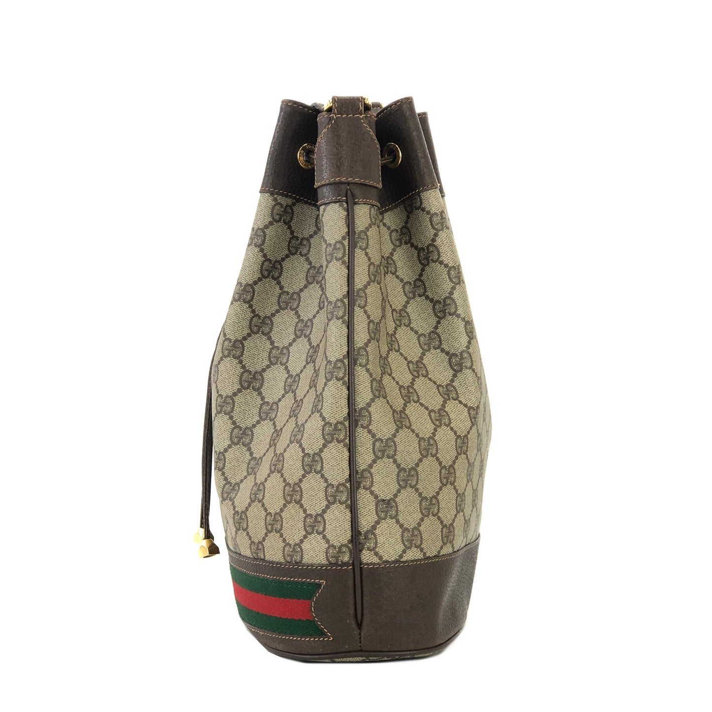 Gucci Sherry Line Charm GG Plus Drawstring Shoulder bag Beige Vintage Old Gucci cinkua
